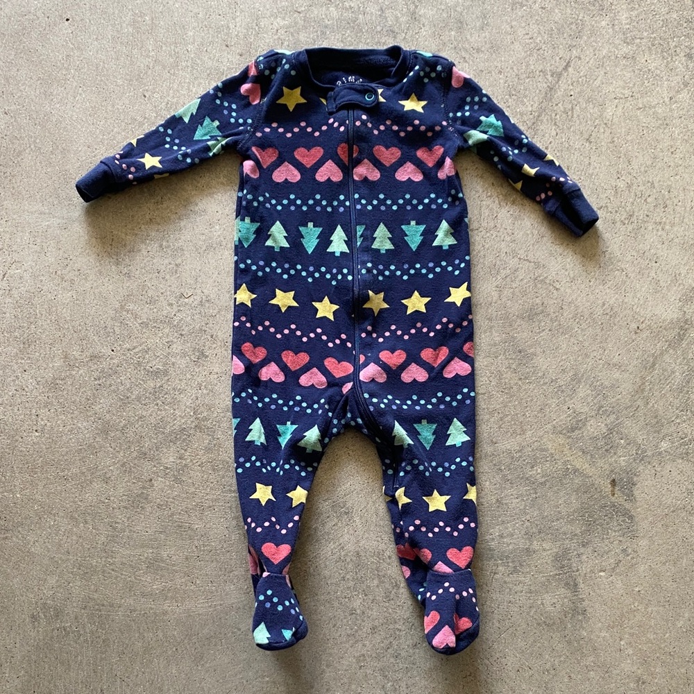 Primary kids hearts start Christmas onesie